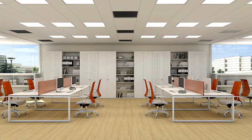 Armadio basso archiviazione con ante forate scorrevoli cm. 180x37,5x90H