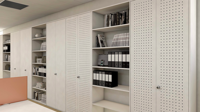 Armadio da ufficio con ante scorrevoli di metallo verniciato cm. 180x60x85H
