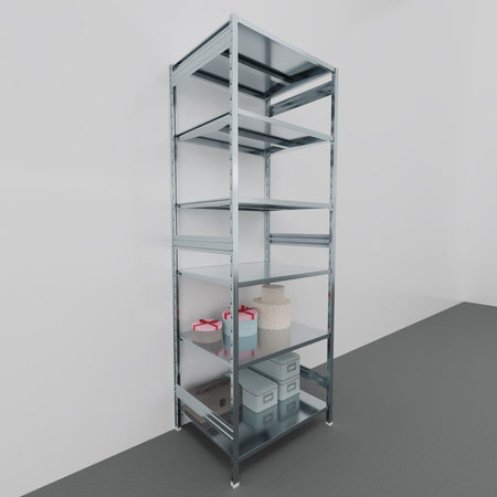 Scaffalatura in metallo da magazzino Zincata cm. 100x80x300h