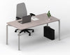 Scrivania operativa con top melaminico e struttura metallica colore alluminio cm. 160x80x75h
