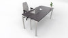 Scrivania operativa con top melaminico e struttura metallica colore alluminio cm. 160x80x75h