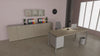 Scrivania operativa con top melaminico e struttura metallica colore alluminio cm. 160x80x75h