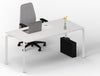Scrivania moderna per ufficio operativo con struttura in tubolare colore bianco e top in vari colori cm. 160x80x75h