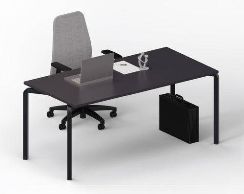 Scrivania per ufficio moderno con struttura in tubolare nero ghisa e piano in vari colori a scelta cm. 160x80x75h