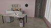 Scrivania per ufficio moderno con struttura in tubolare nero ghisa e piano in vari colori a scelta cm. 160x80x75h