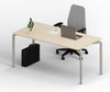 Scrivania moderna con gambe in tubolare colore alluminio e top in melaminico cm. 180x80x75h