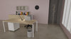 Scrivania operativa con piano in melaminico e struttura in acciaio bianca cm. 180x80x75h