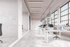 Scrivania operativa con piano in melaminico e struttura in acciaio bianca cm. 180x80x75h