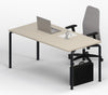 Scrivania operativa con piano melaminico e gambe in acciaio colore nero ghisa cm. 180x80x75h