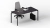Scrivania operativa con piano melaminico e gambe in acciaio colore nero ghisa cm. 180x80x75h