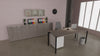 Scrivania operativa con piano melaminico e gambe in acciaio colore nero ghisa cm. 180x80x75h
