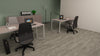 Scrivania operativa da ufficio con struttura metallica colore alluminio e top in melaminico in vari colori cm. 160x80x75h