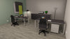 Scrivania operativa da ufficio con struttura metallica colore alluminio e top in melaminico in vari colori cm. 160x80x75h