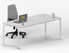 Scrivania operativa moderna con gambe in tubolare metallico colore bianco e piano melaminico cm. 160x80x75h