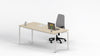 Scrivania operativa moderna con gambe in tubolare metallico colore bianco e piano melaminico cm. 160x80x75h
