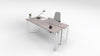 Scrivania operativa moderna con gambe in tubolare metallico colore bianco e piano melaminico cm. 160x80x75h