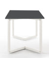 Scrivania operativa moderna con gambe in tubolare metallico colore bianco e piano melaminico cm. 160x80x75h