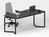Scrivania moderna con gambe in metallo nero ghisa e piano melaminico cm. 160x80x75h