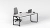 Scrivania moderna con gambe in metallo nero ghisa e piano melaminico cm. 160x80x75h
