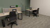 Scrivania moderna con gambe in metallo nero ghisa e piano melaminico cm. 160x80x75h