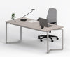 Scrivania moderna con piano melaminico e gambe in acciaio verniciato alluminio cm. 180x80x75h