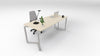 Scrivania moderna con piano melaminico e gambe in acciaio verniciato alluminio cm. 180x80x75h