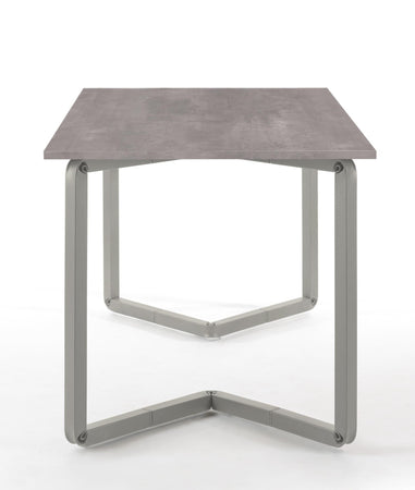 Scrivania moderna con piano melaminico e gambe in acciaio verniciato alluminio cm. 180x80x75h