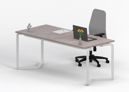 Scrivania con top in melaminico e struttura in acciaio bianco cm. 180x80x75h