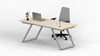 Scrivania ufficio con struttura in acciaio verniciato alluminio e piano superiore in melaminico cm. 160x80x75h
