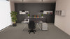 Scrivania ufficio con struttura in acciaio verniciato alluminio e piano superiore in melaminico cm. 160x80x75h