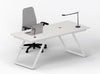 Scrivania con struttura in tubolare bianco e piano in melaminico per ufficio cm. 160x80x75h