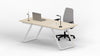 Scrivania con struttura in tubolare bianco e piano in melaminico per ufficio cm. 160x80x75h