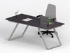 Scrivania con gambe in metallo moderne colore alluminio e piano in melaminico cm. 180x80x75h