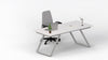 Scrivania con gambe in metallo moderne colore alluminio e piano in melaminico cm. 180x80x75h
