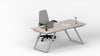 Scrivania con gambe in metallo moderne colore alluminio e piano in melaminico cm. 180x80x75h