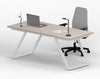 Scrivania moderna per ufficio con piano melaminico e struttura in acciaio verniciato bianco cm. 180x80x75h