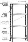 SCAFFALATURA metallica da magazzino Zincata cm. 80x30x150h