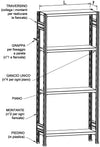 SCAFFALATURA metallica da magazzino Verniciata cm. 80x60x300h