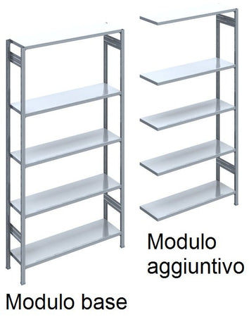 SCAFFALATURA metallica da magazzino Verniciata cm. 80x60x300h