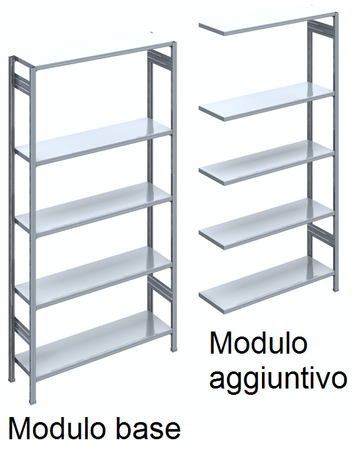 SCAFFALATURA da magazzino Verniciata cm. 91x60x300h