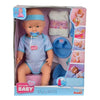 NEW BORN BABY Blue Baby Doll 43cm Beve pipì