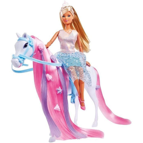 Simba - Steffi Love Princess and Horse - Bambola modello 29cm - Abito + Tiara - Accessori per parrucchieri inclusi