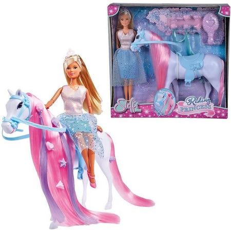 Simba - Steffi Love Princess and Horse - Bambola modello 29cm - Abito + Tiara - Accessori per parrucchieri inclusi