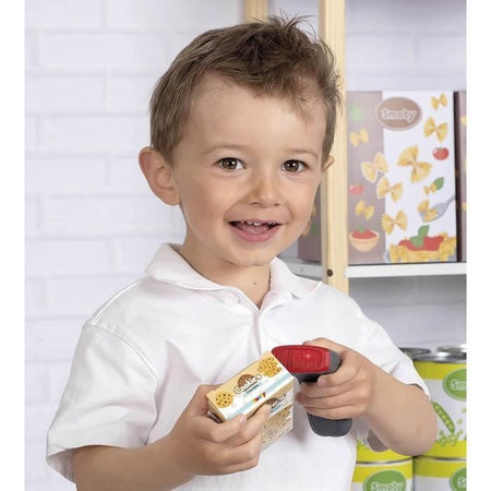 Smoby - Registratore di cassa - 30 accessori inclusi - Calcolatrice e Scanner con suoni e luci - Dai 3 anni
