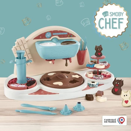 Smoby Chef Chocolat Factory - Laboratorio del cioccolato + Ricettario - Laboratorio di cucina - Tanti stampi e accessori - Dai 5 anni