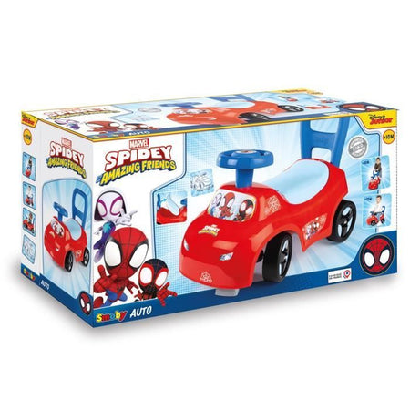 Smoby - Trasportino auto 2 in 1 - Spidey - Box sottosella + clacson - A partire da 10 mesi - Prodotto in Francia