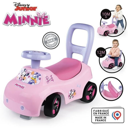 Smoby - Trasportino auto 2 in 1 - Minnie - Scatola sottosella + clacson - A partire da 10 mesi - Prodotto in Francia