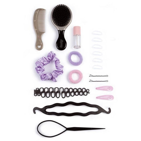 Smoby - Testina modellante bionda - Facile da modellare - 19 accessori realistici - Labbra sensibili al calore - Sportello portaoggetti