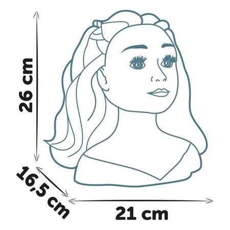 Smoby - Testina modellante bionda - Facile da modellare - 19 accessori realistici - Labbra sensibili al calore - Sportello portaoggetti