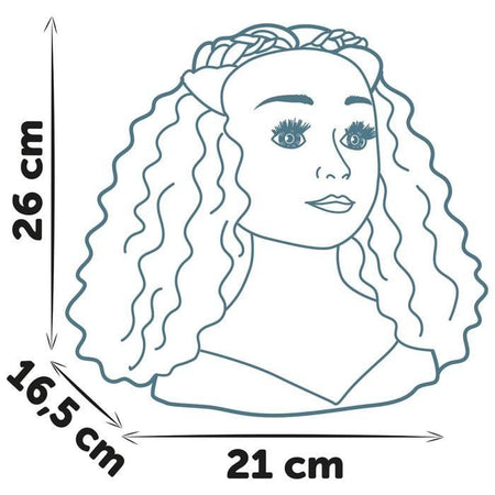 Smoby - Testa per acconciature afro - Facile da modellare - 23 accessori realistici - Labbra sensibili al calore - Sportello portaoggetti